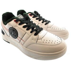 Versace Jeans Couture White Fuzzy Lined Sneakers-